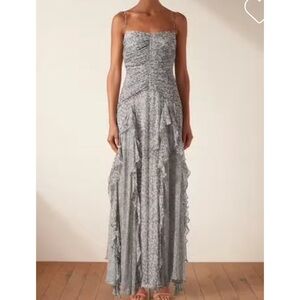 Shona Joy Candice Ruched drill maxi dress, worn once, size 6